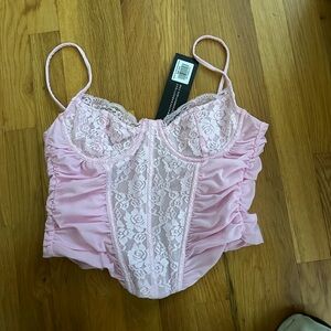 White Fox Pink Corset Top